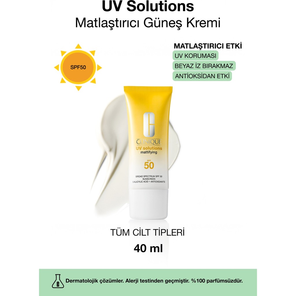 Clinique UV Solutions Matlaştırıcı Güneş Kremi SPF 50 Güneş Kremleri ve Losyonları Fiyatı