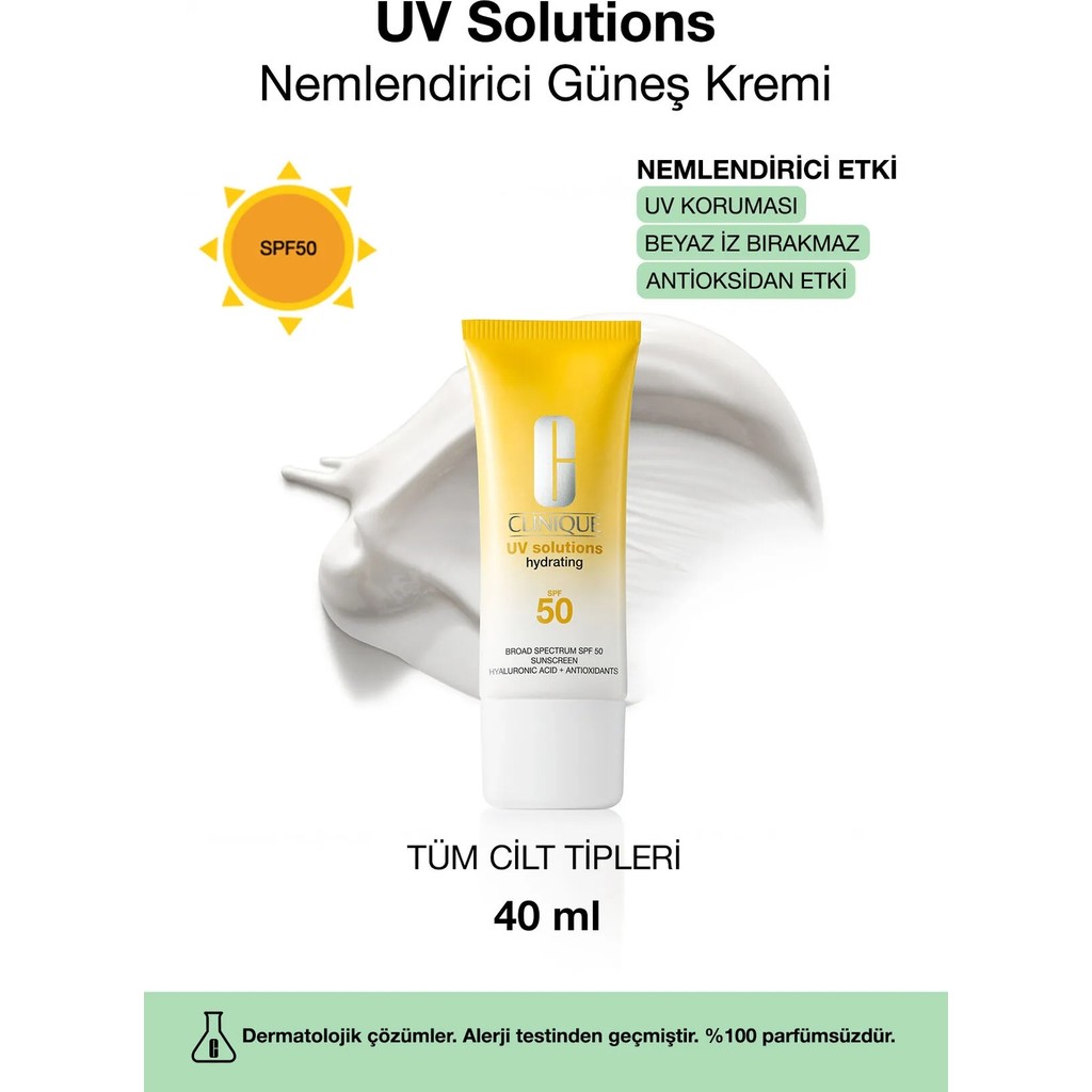 Clinique UV Solutions Nemlendirici Güneş Kremi SPF 50 - 40ml Güneş Kremleri ve Losyonları Fiyatı