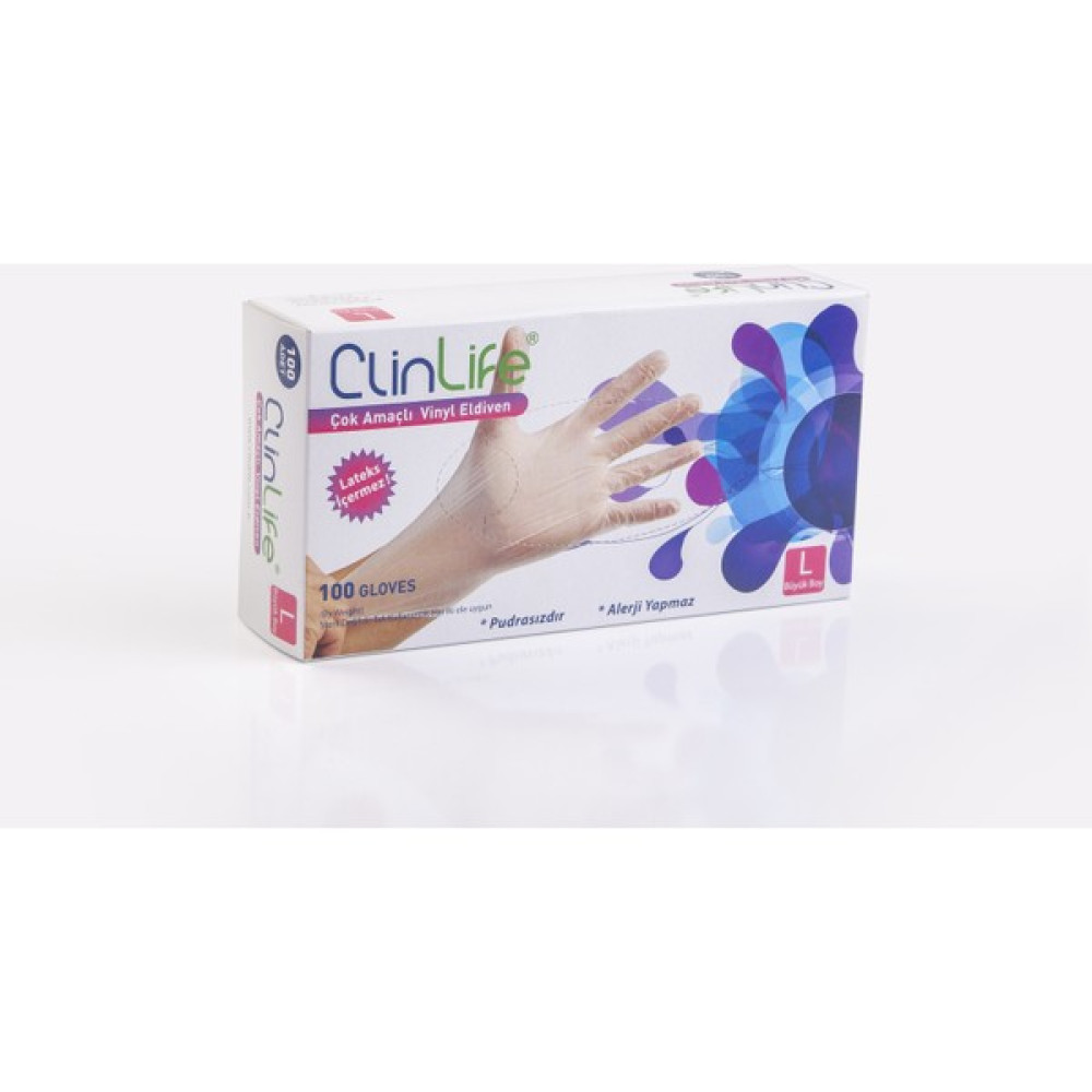 Clinlife Pudrasız Vinyl Eldiven 100 'lü - L Diğer Fiyatı