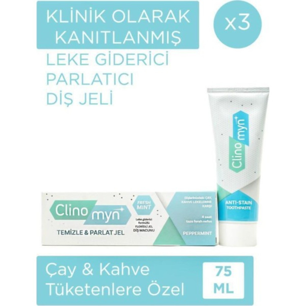 Clinomyn Fresh Temizleme Parlatma Diş Macunu 75 ml 3 Adet Diş Macunları Fiyatı