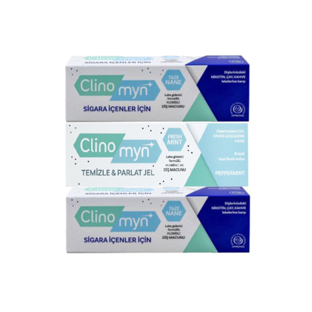 Clinomyn Smokers 75ml X 2 + Temizle Parlat Diş Beyazlatan ve Parlatan Fresh Jel Diş Macunu 75ml Diş Macunları Fiyatı