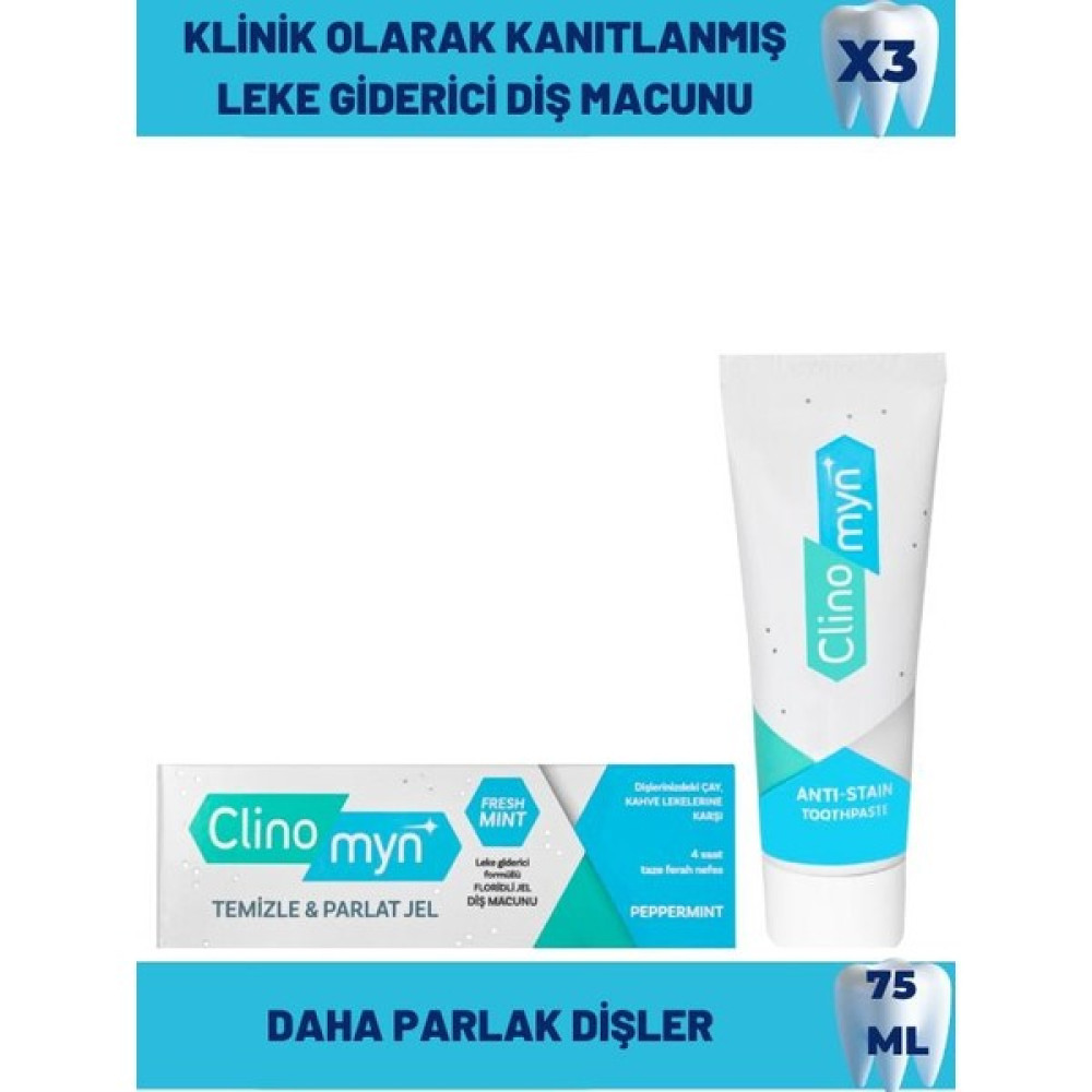 Clinomyn Temizle ve Parlat Diş Macunu 3 x 75ML - 2 Diş Macunları Fiyatı