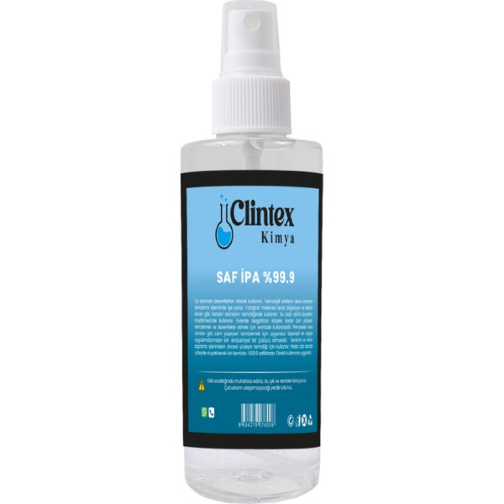 Clintex Kimya %99.9 Saf Ipa İzo Propil Yüzey Temizleyici Solvent 200 ml Parlatıcı ve Temizleyiciler Fiyatı