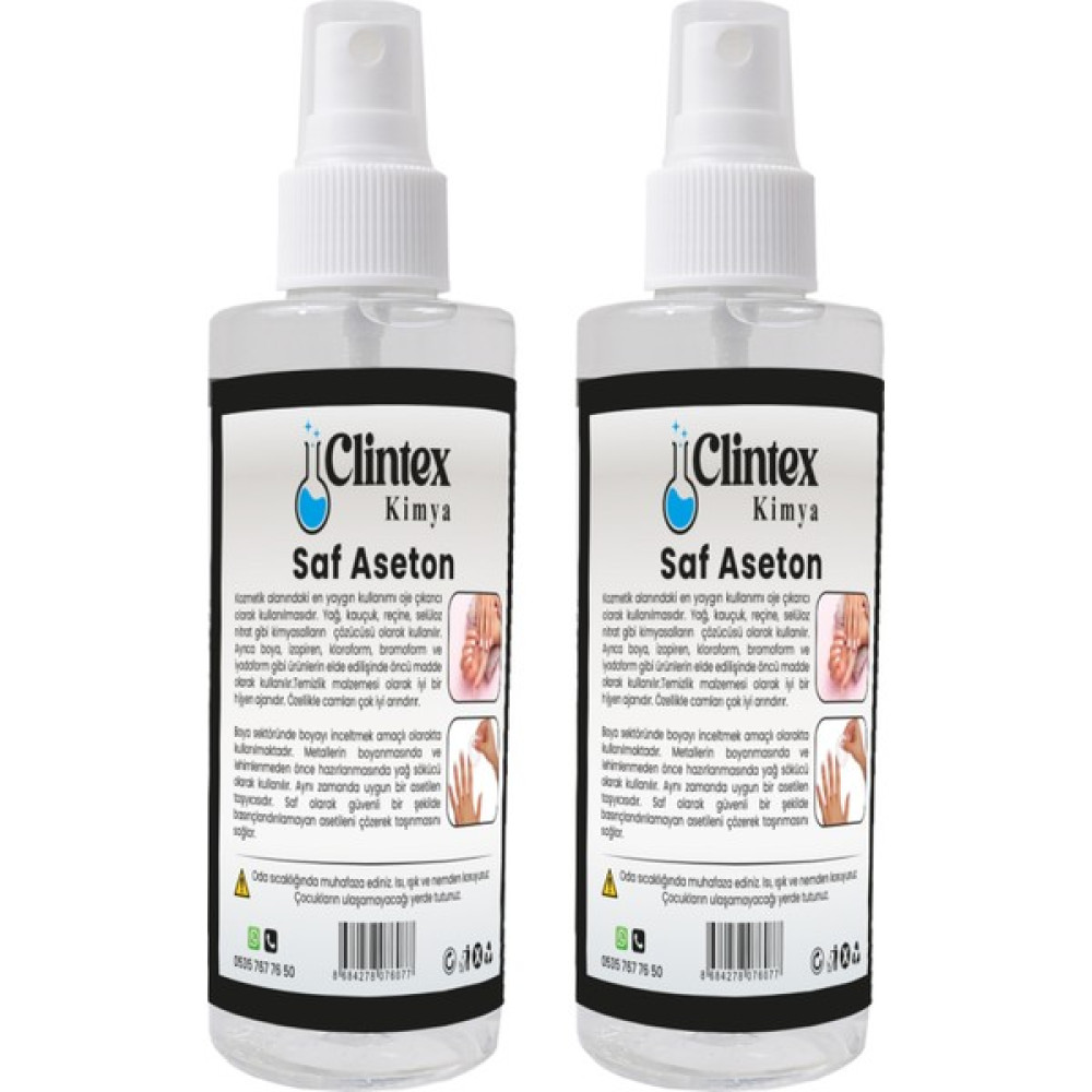 Clintex Kimya Saf Aseton %99.9 2x200 Ml Tırnak Bakımı Fiyatı