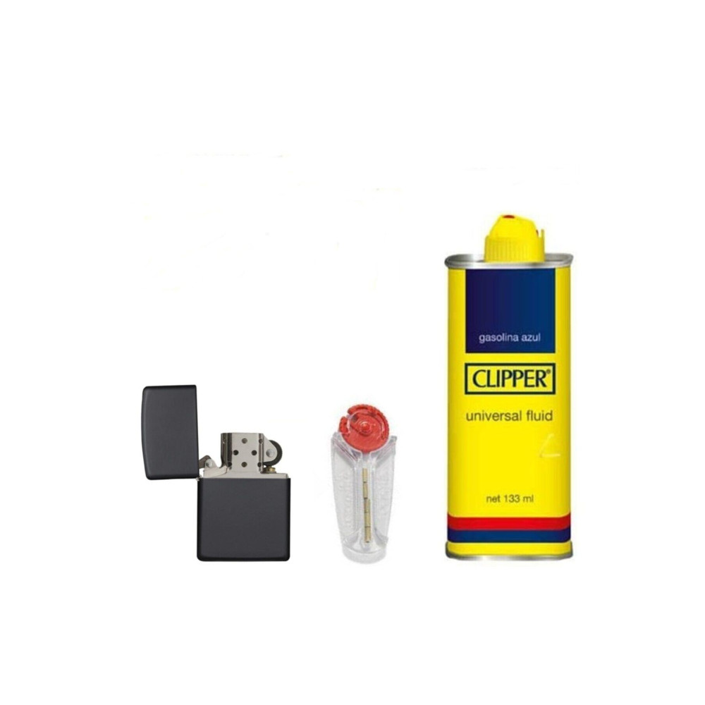 Clipper Zippo Siyah Çakmak + Benzin 133 ml + 5 Li Zippo Taşı Süper Set Çakmak Fiyatı