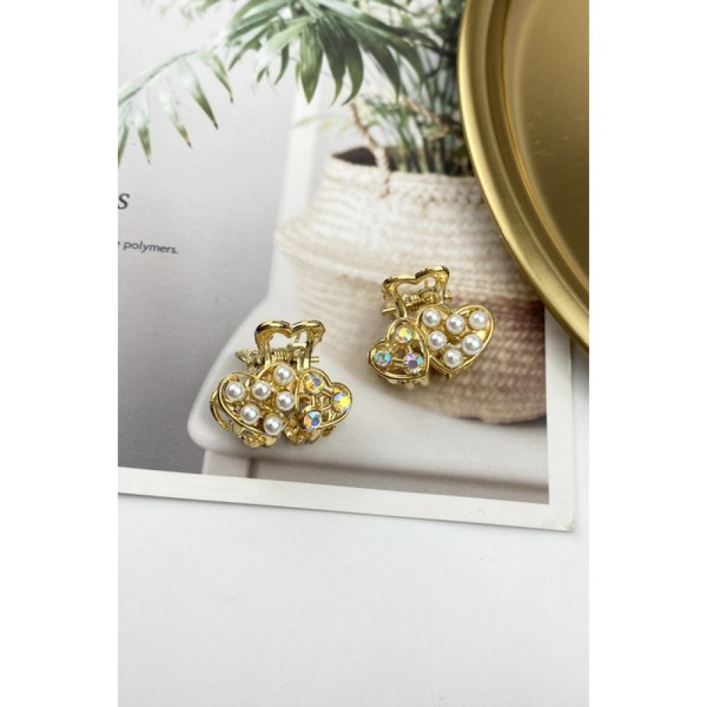 ÇLK Accessories 2 Li Incili Minik Metal Mandal Toka Kalp Figür TRTOKA9551 T3080*23 - Renkli Toka, Taç & Saç Bandı Fiyatı