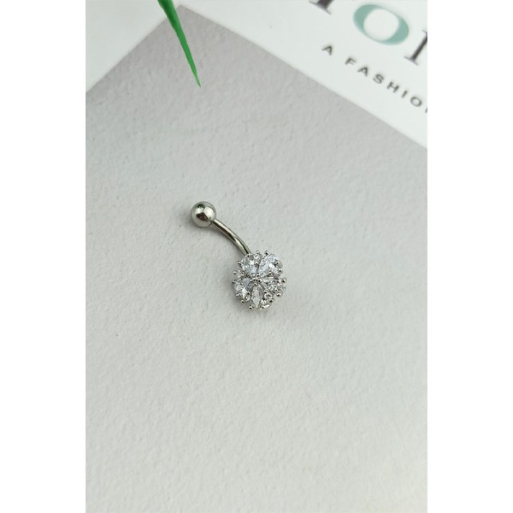ÇLK Accessories 316 L Cerrahi Çelik Taşlı Çiçek Figür Göbek Piercing TRPIERCING0112 PIERX300X Altın & Gümüş Piercing Fiyatı