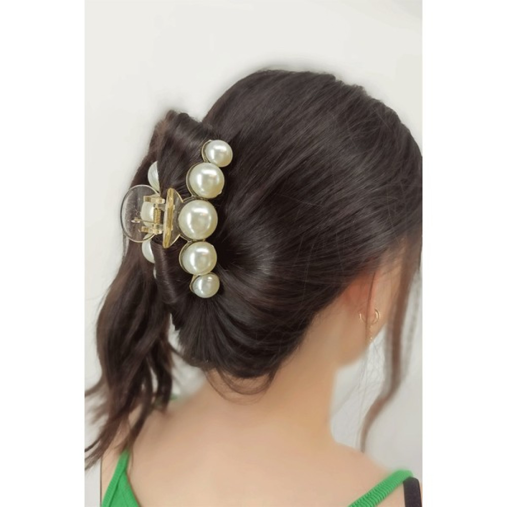ÇLK Accessories Büyük Incili Mandal Toka TRTOKA9814 - Bej Toka, Taç & Saç Bandı Fiyatı