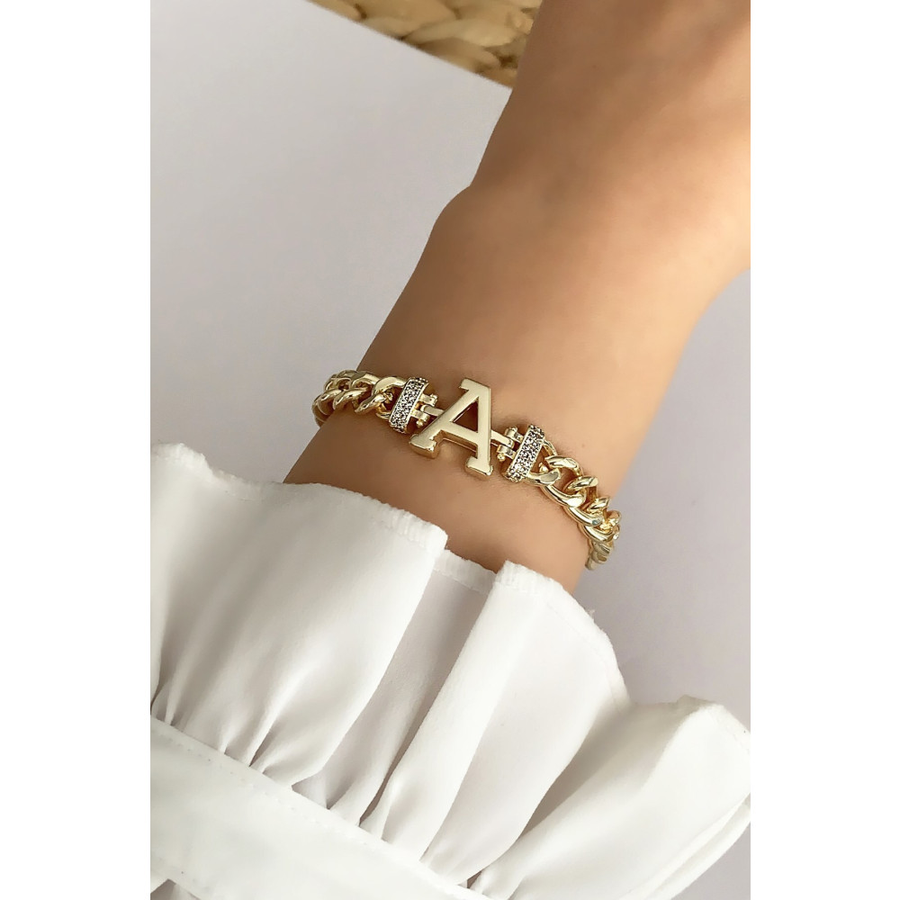 Çlk Accessories Gold A Harf Bileklik Trbilek7541 B34003 Çelik Bilezik Fiyatı