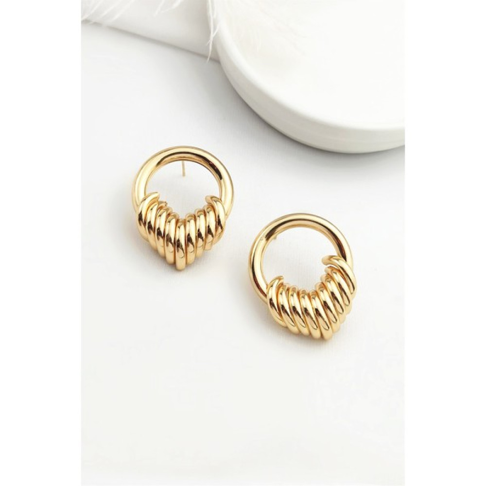 ÇLK Accessories Gold Plaka Küpe TRKÜPE34603 Bijuteri Küpe Fiyatı
