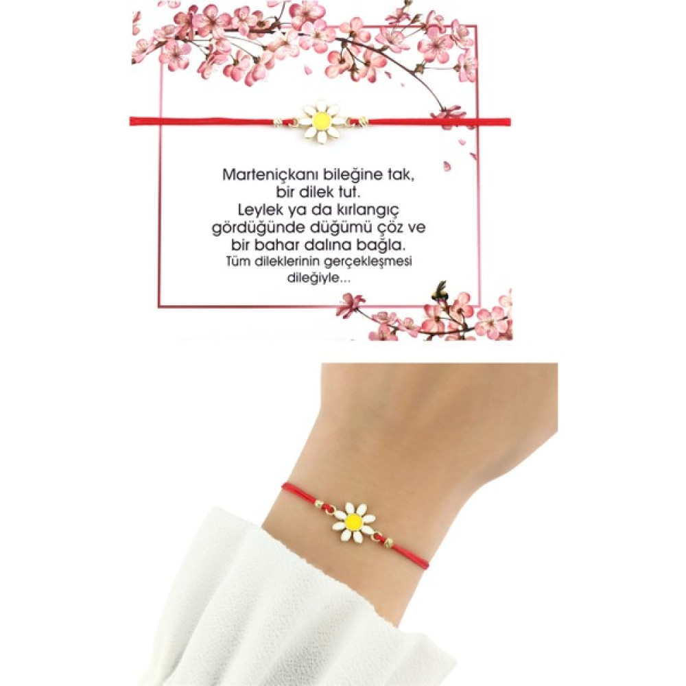ÇLK Accessories Marteniçka Bileklik Papatya Bileklik TRBİLEK7868 - Mor Saat ve Bileklik Aksesuarı Fiyatı