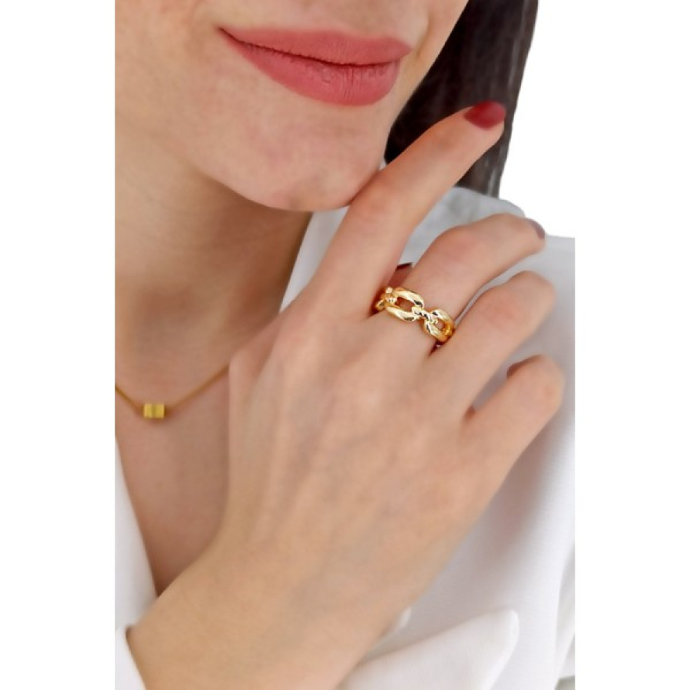 ÇLK Accessories Premium Ayarlanabilir Burgu Detay Geçmeli Zincir Yüzük - Gold Bijuteri Yüzük Fiyatı
