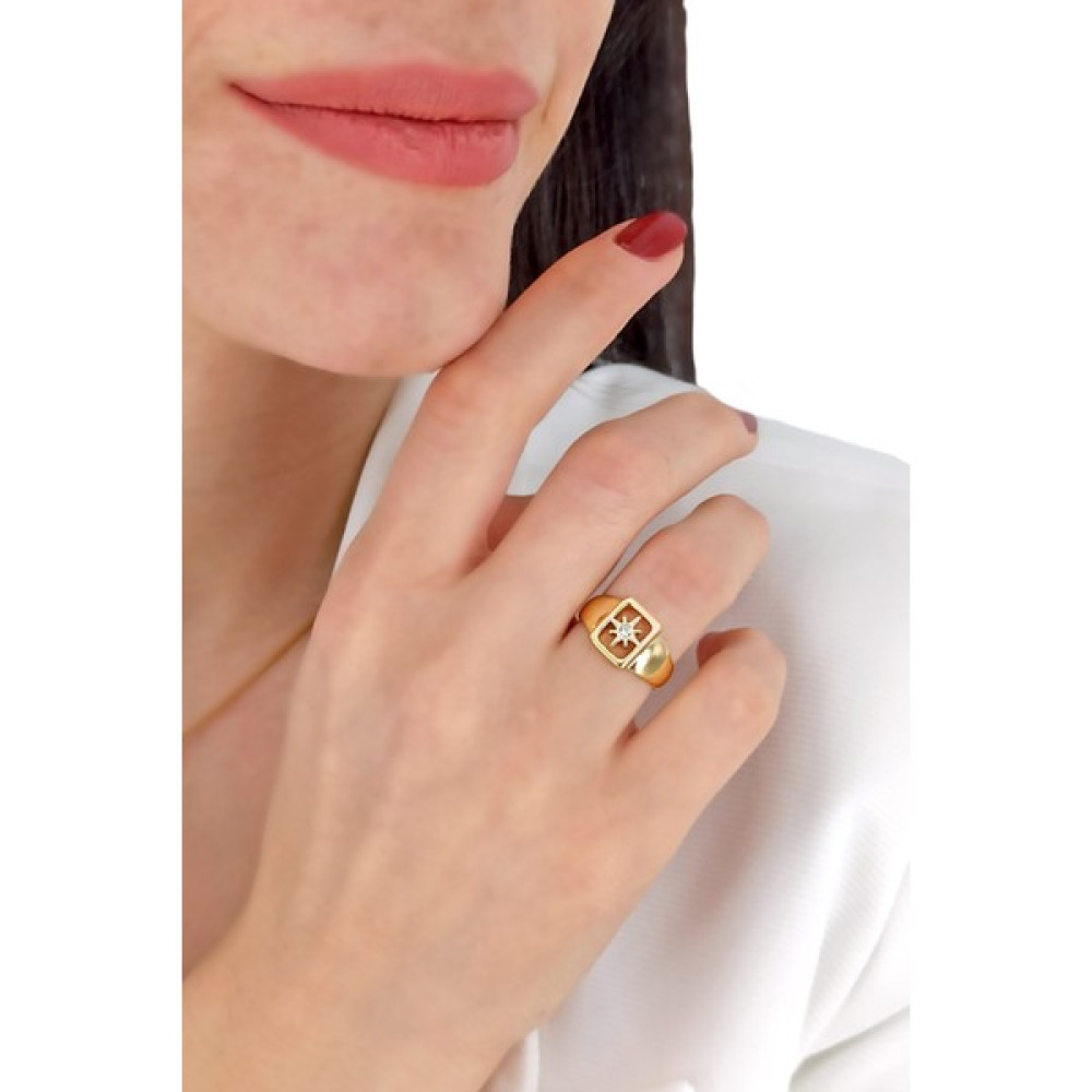 ÇLK Accessories Premium Ayarlanabilir Kuzey Yıldız Plaka Yüzük - Gold Bijuteri Yüzük Fiyatı