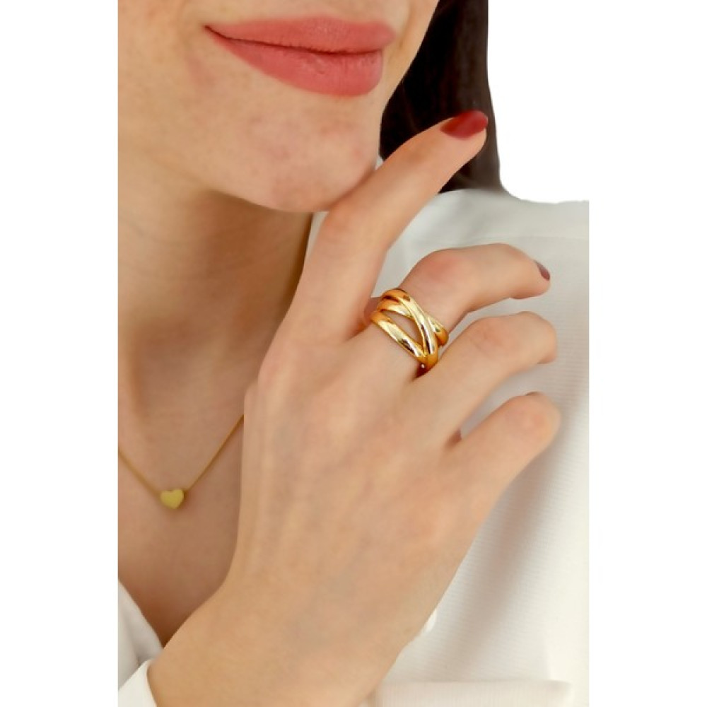 ÇLK Accessories Premium Ayarlanabilir Sarmal Yüzük - Gold Bijuteri Yüzük Fiyatı