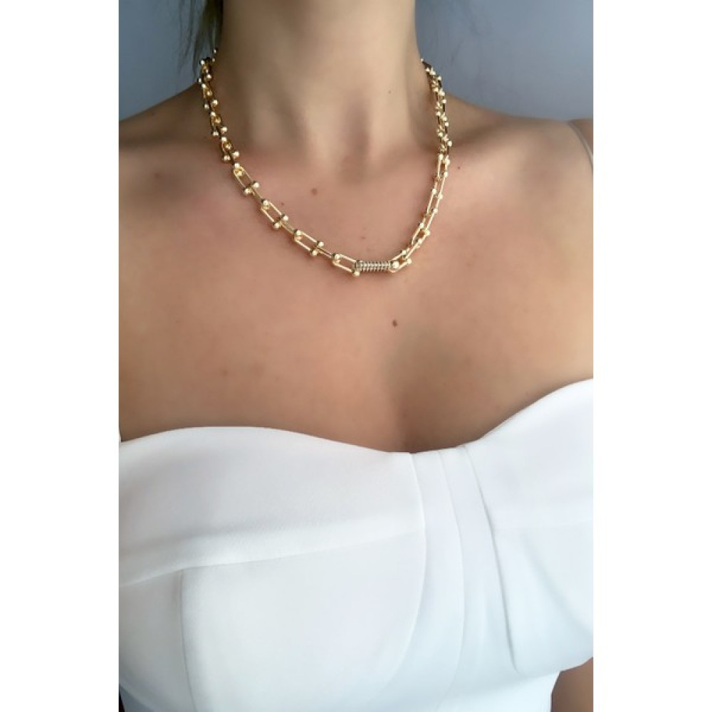 ÇLK Accessories Taşlı Geçmeli Zincir Kolye TRKOLYE5710 B34503 Bijuteri Kolye Fiyatı