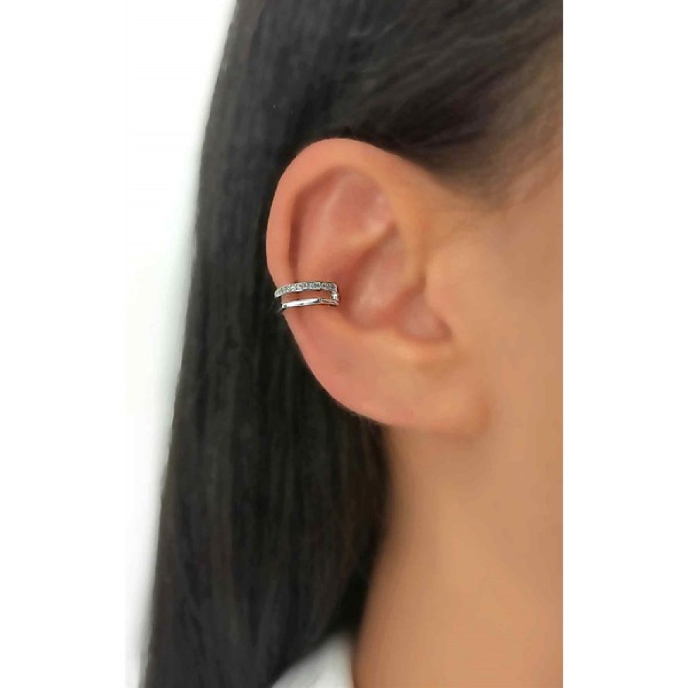 ÇLK Accessories Taşlı Prizma Earcuf/kıkırdak Küpe TRKÜPE34731 - 0,6 cm - Gri Bijuteri Küpe Fiyatı