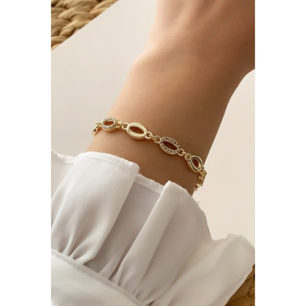 ÇLK Accessories Zirkon Taşlı Oval Bileklik TRBILEK7764 B33503 Saat ve Bileklik Aksesuarı Fiyatı