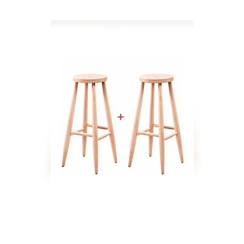 Clk Ahsap 70 Cm Yuvarlak Bar Tabure Sandalye 2'Li Ahsap Ham Masa - Sandalye & Tabure Fiyatı