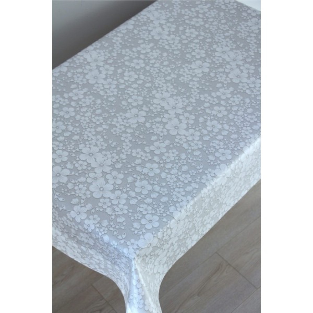 Clk Home Astarlı Silinebilir Pvc Muşamba Masa Örtüsü 158-B - 140 x 300 cm - Gri Masa Örtüsü Fiyatı