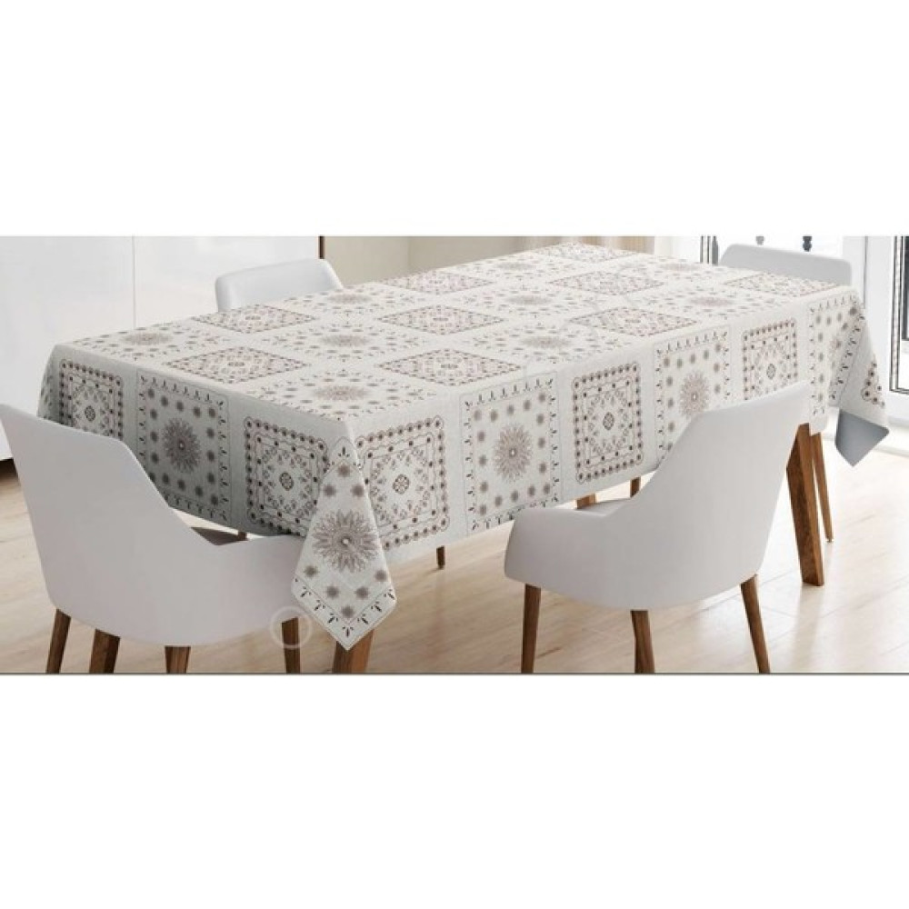 Clk Home Astarlı Silinebilir Pvc Muşamba Masa Örtüsü 87-A - 140 x 260 cm - Krem Masa Örtüsü Fiyatı