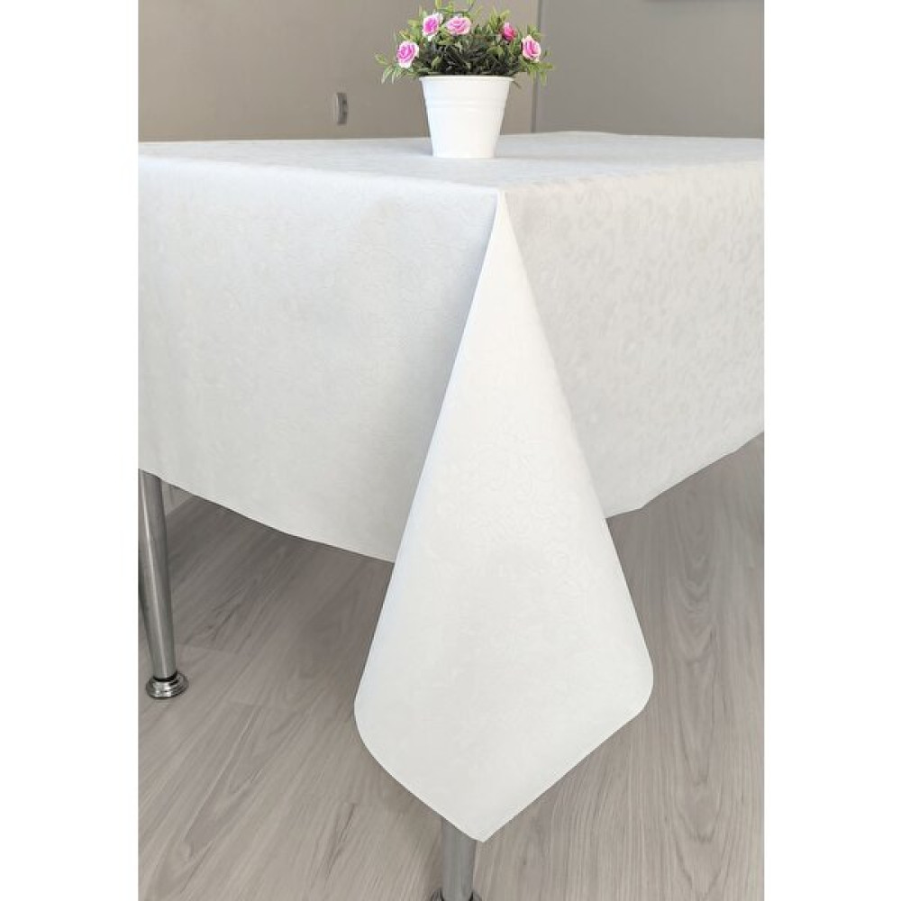 CLK Home Beyaz Pvc Astarlı Muşamba Plastik Silinebilir - 140 x 160 cm Masa Örtüsü Fiyatı