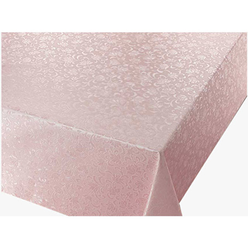 CLK Home Pudra Pembe Pvc Astarlı Muşamba Plastik Silinebilir Masa Örtüsü - 140 x 140 cm Masa Örtüsü Fiyatı