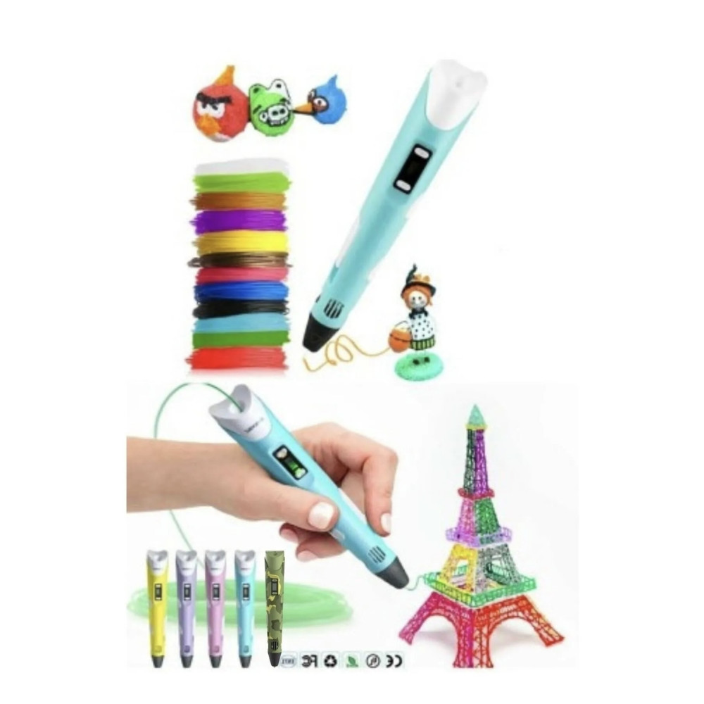 CLNK 3d Pen - Üç Boyutlu Yazıcı Kalem Printer 3 Renk Filament Teknik Çizim ve Grafik Kalemi Fiyatı