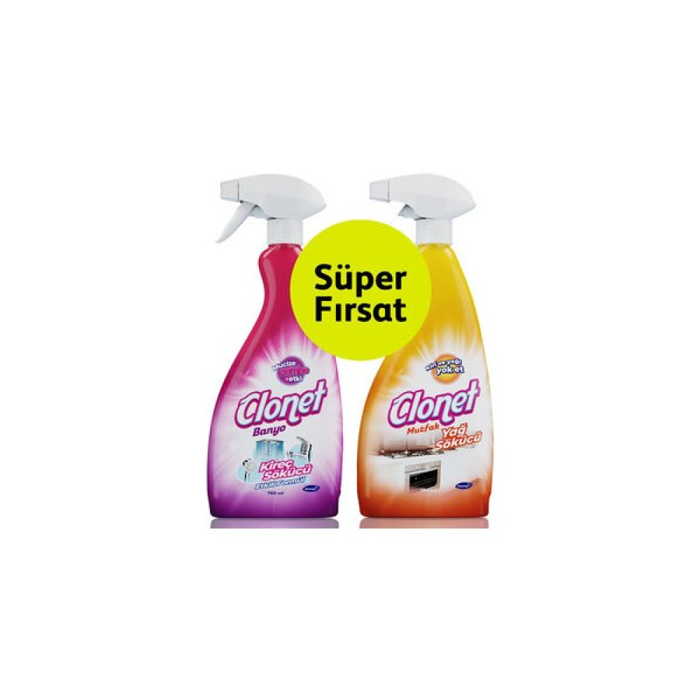 Clonet Mutfak & Banyo Sprey 2X750 ml - 750 ml Temizlik Malzemeleri Fiyatı