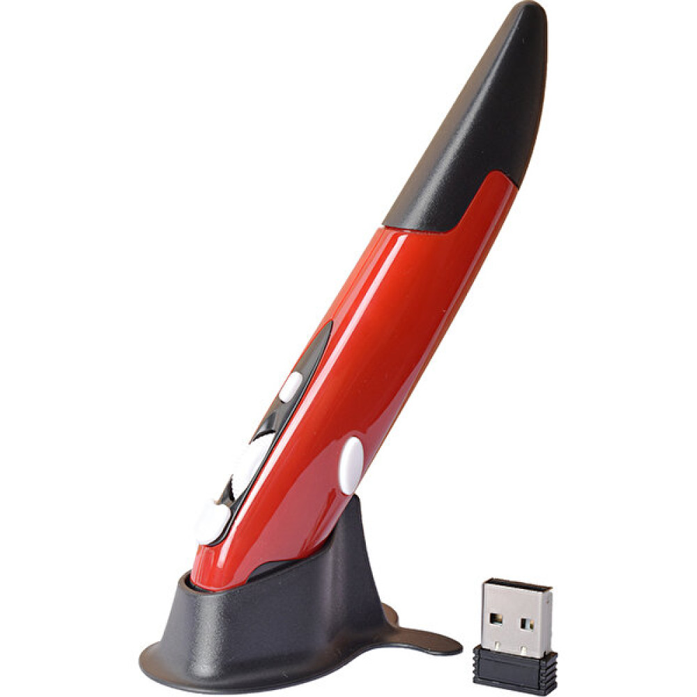Cloody Optik Kablosuz Ergonomik Kalem Mouse - Kırmızı Klavye - Mouse Fiyatı