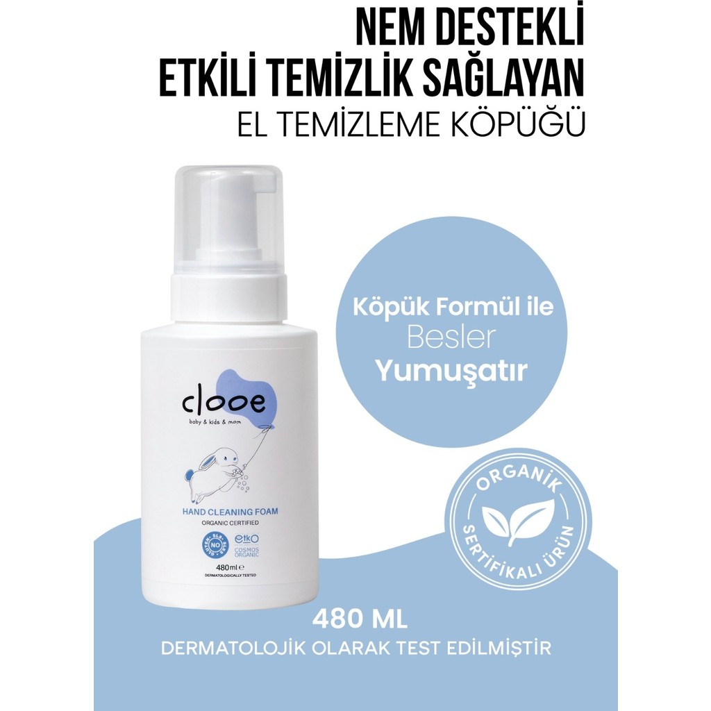 Clooe Vegan Doğa Dostu Organik Aloe Veralı ve Gül Sulu Hassas Cilt Uyumlu Cildi Kurutmayan Derinlemesine Temizleyici Nemlendirici El Temizleme Köpü... Diğer Fiyatı