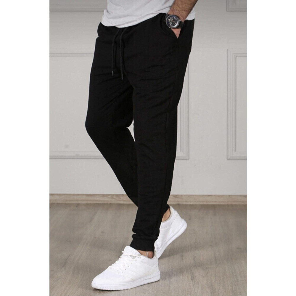 Clootee Erkek Siyah Slim Fit Jogger Eşofman Altı M/L Beden Kadın Eşofman Fiyatı
