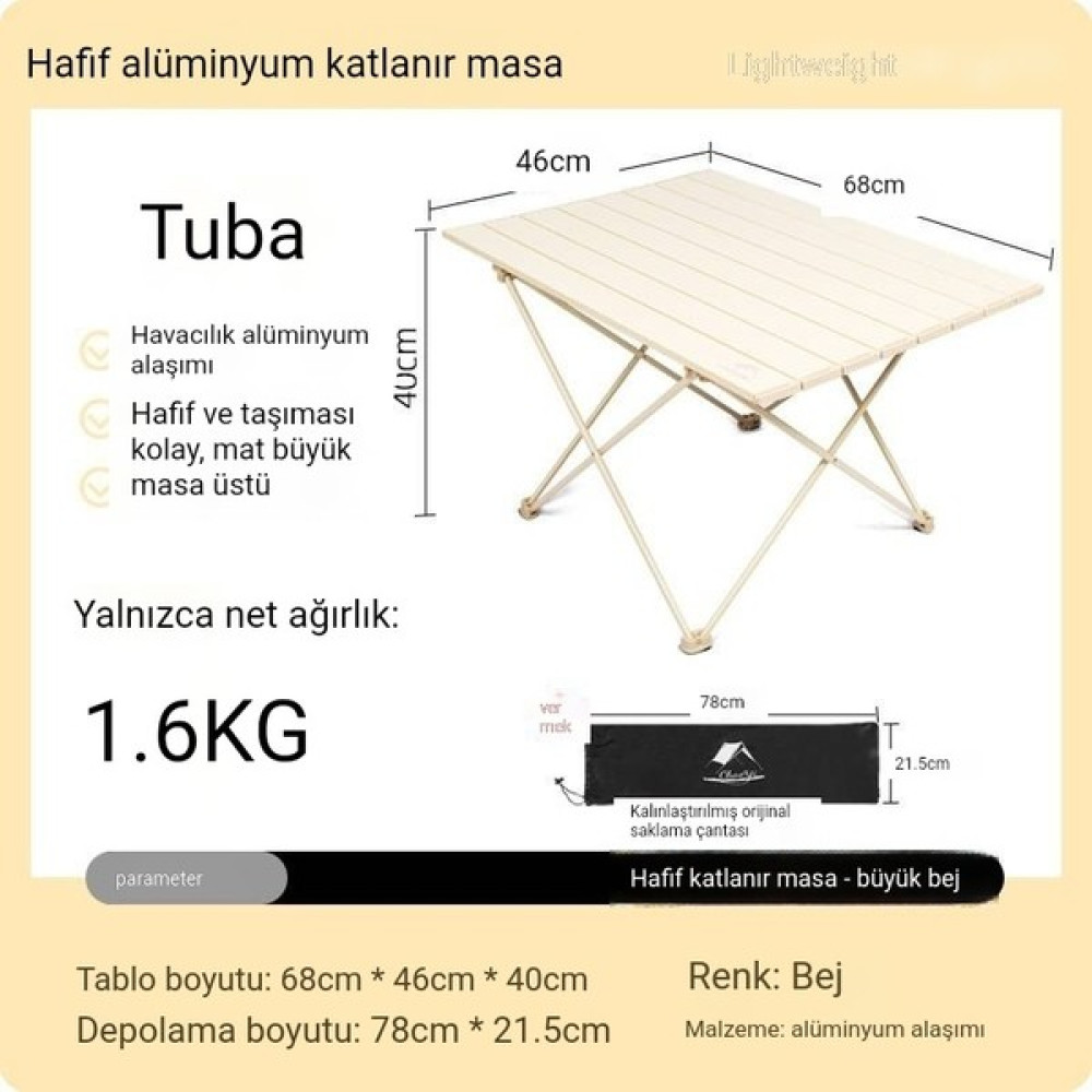 Cloud Açık Katlanır Masa Taşınabilir Alüminyum Alaşımlı Piknik Yumurta Rulo Masası Hafif Kamp Masası Piknik Masası ve Sandalyeler Barbekü Masası (Y... Kamp & Piknik Masası Fiyatı