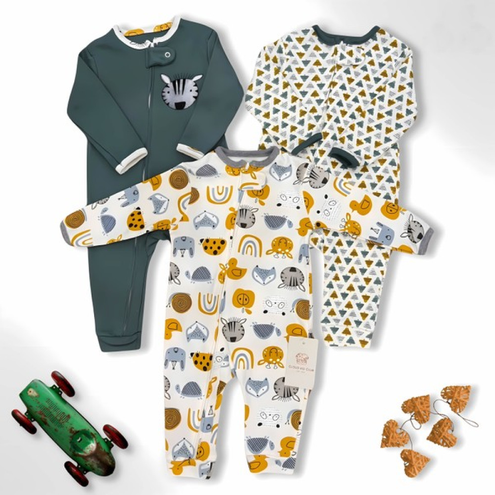 Cloud Kid Club Cloudkidclub Sevimli Izci %100 Doğal Pamuk 3'lü Bebek Tulum 0-18 Ay (Unisex) Bebek Tulumu Fiyatı