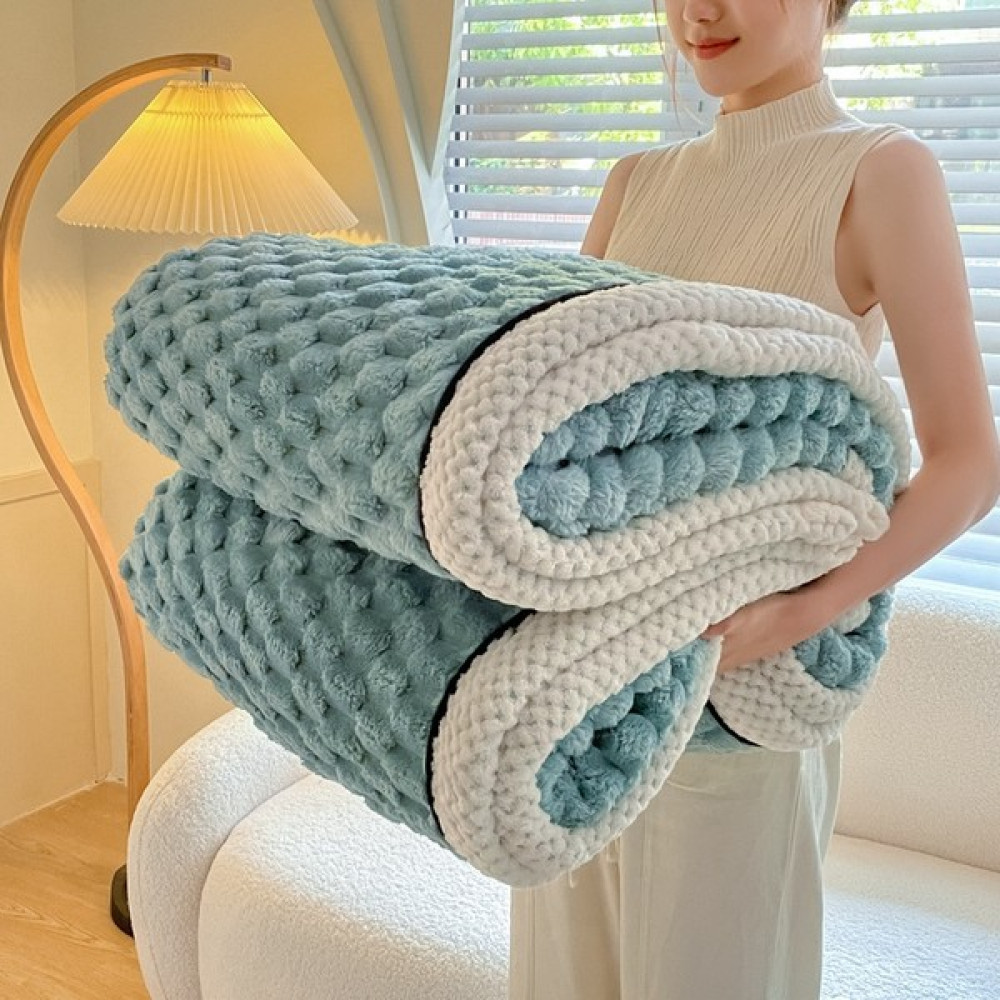 Cloud Kış Tek Katmanlı Battaniye Yatak Odası Kalınlaşmış Sıcak Çok Fonksiyonlu Çift Taraflı Polar Battaniye (Yurt Dışından) - Açık Mavi - 150 x 200 cm Battaniye Fiyatı