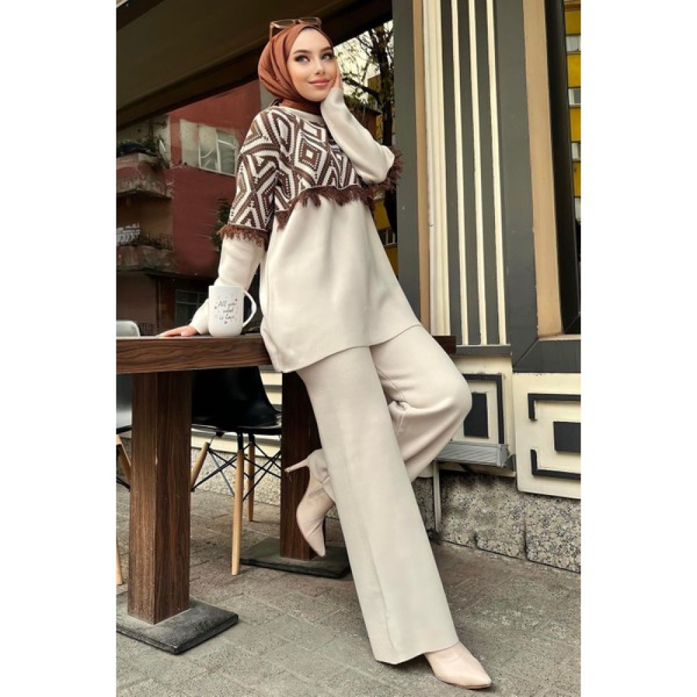 Cloudy Kids Kadın Bej Triko Tunik Pantolon Ikili Takım Kadın Giyim Fiyatı