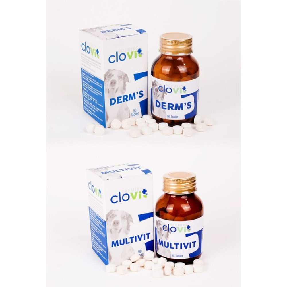 Clovit Köpek Derm's + Köpek Multivit Avantajlı 2'li Set 8680434202373 Evcil Hayvan Ürünleri Fiyatı