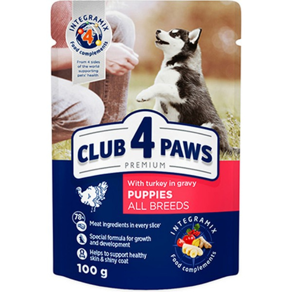 CLUB4PAWS Hindili Pouch Yavru Köpek Sos 100 gr x 6 Adet 326107 Evcil Hayvan Ürünleri Fiyatı