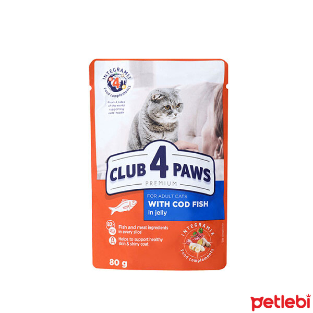 Club4Paws Premium Pouch Jöle İçinde Morina Balıklı Yetişkin Kedi Konservesi 80gr Evcil Hayvan Ürünleri Fiyatı