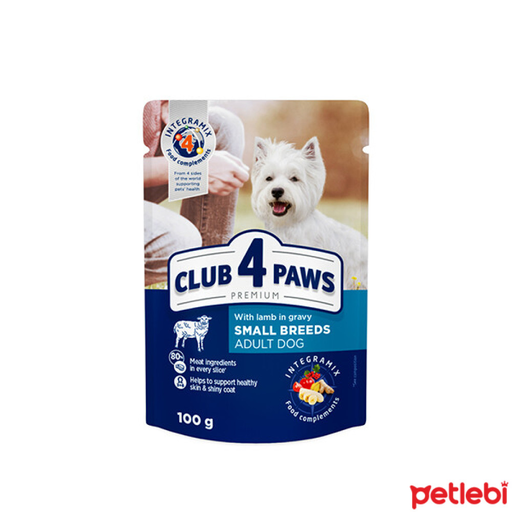 Club4Paws Premium Pouch Sos İçinde Kuzu Etli Küçük Irk Yetişkin Köpek Konservesi 100gr Evcil Hayvan Ürünleri Fiyatı