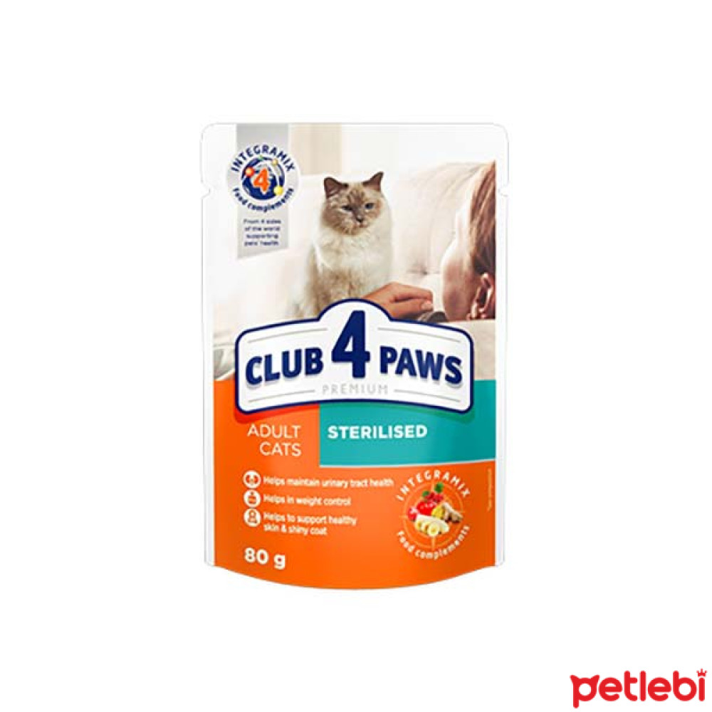 Club4Paws Premium Pouch Sos İçinde Tavuklu Kısırlaştırılmış Kedi Konservesi 80gr Evcil Hayvan Ürünleri Fiyatı