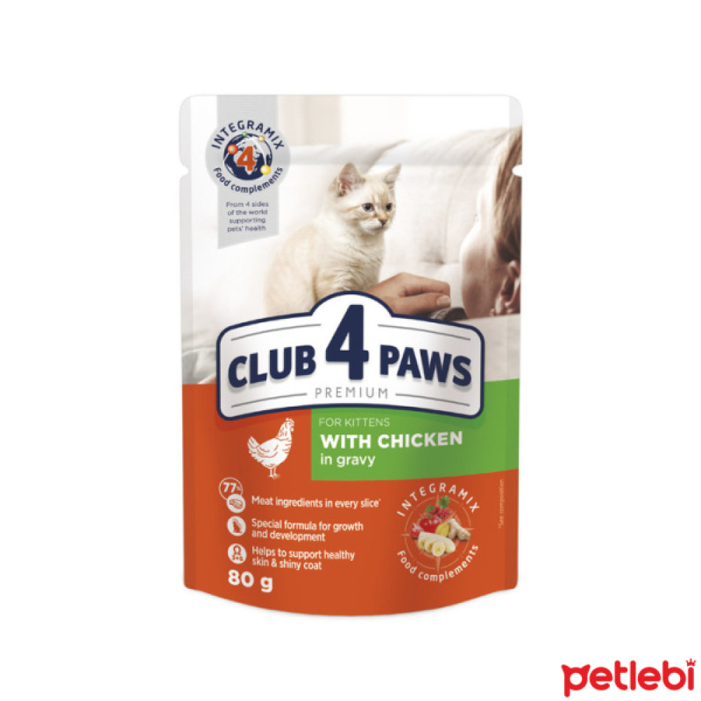 Club4Paws Premium Pouch Sos İçinde Tavuklu Yavru Kedi Konservesi 80gr Evcil Hayvan Ürünleri Fiyatı