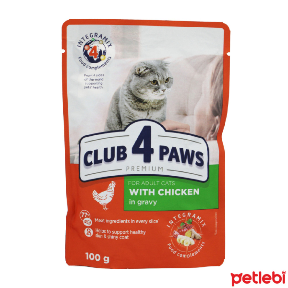 Club4Paws Premium Pouch Sos İçinde Tavuklu Yetişkin Kedi Konservesi 100gr Evcil Hayvan Ürünleri Fiyatı