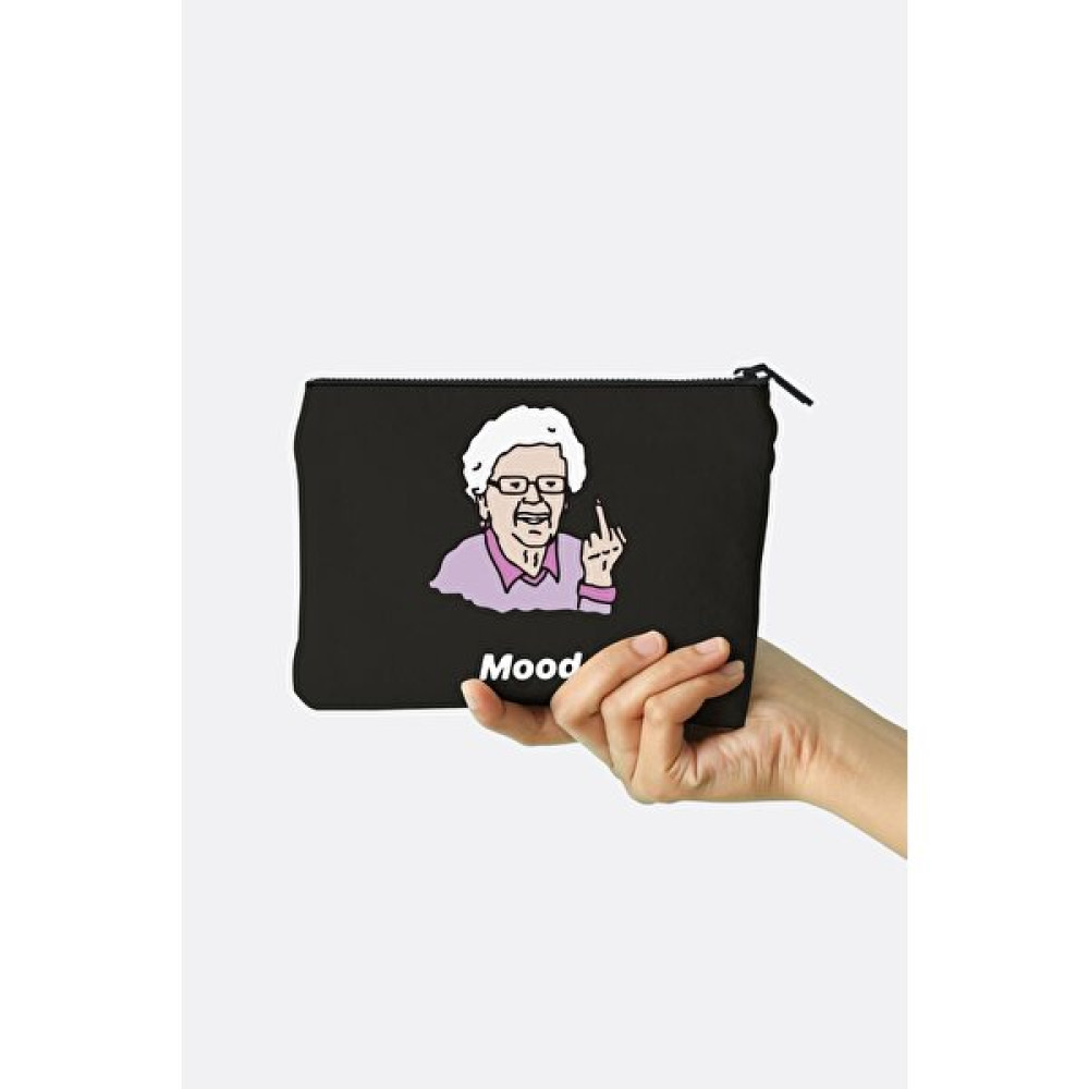 Clutch Büyükanne Mood Siyah Kanvas Makyaj Çantası - -- Makyaj Fırça ve Aksesuarları Fiyatı
