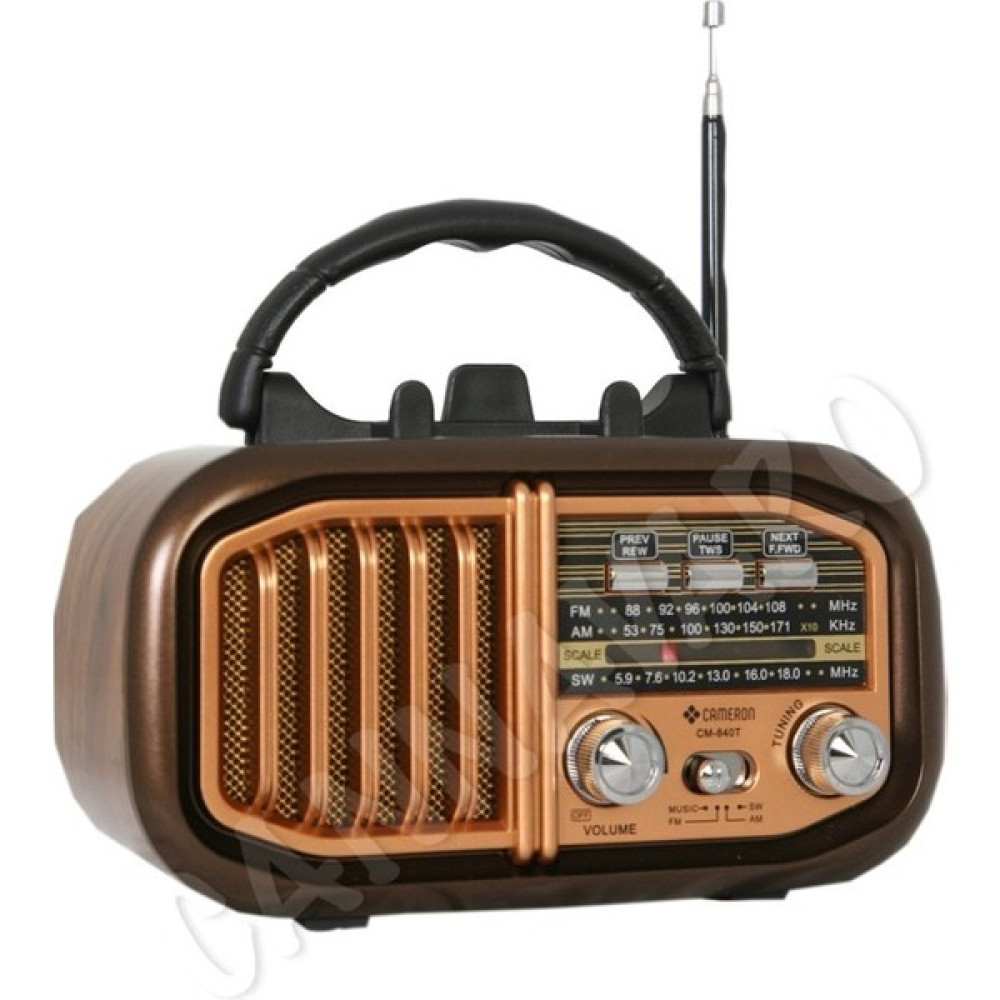 CM-840T Nostaljik Radyo, 3 Band, USB ve Tf Kartlı, Pilli ve Şarjlı Müzik Kutusu - Açık Kahverengi Alarmlı Saatler & Radyolar Fiyatı