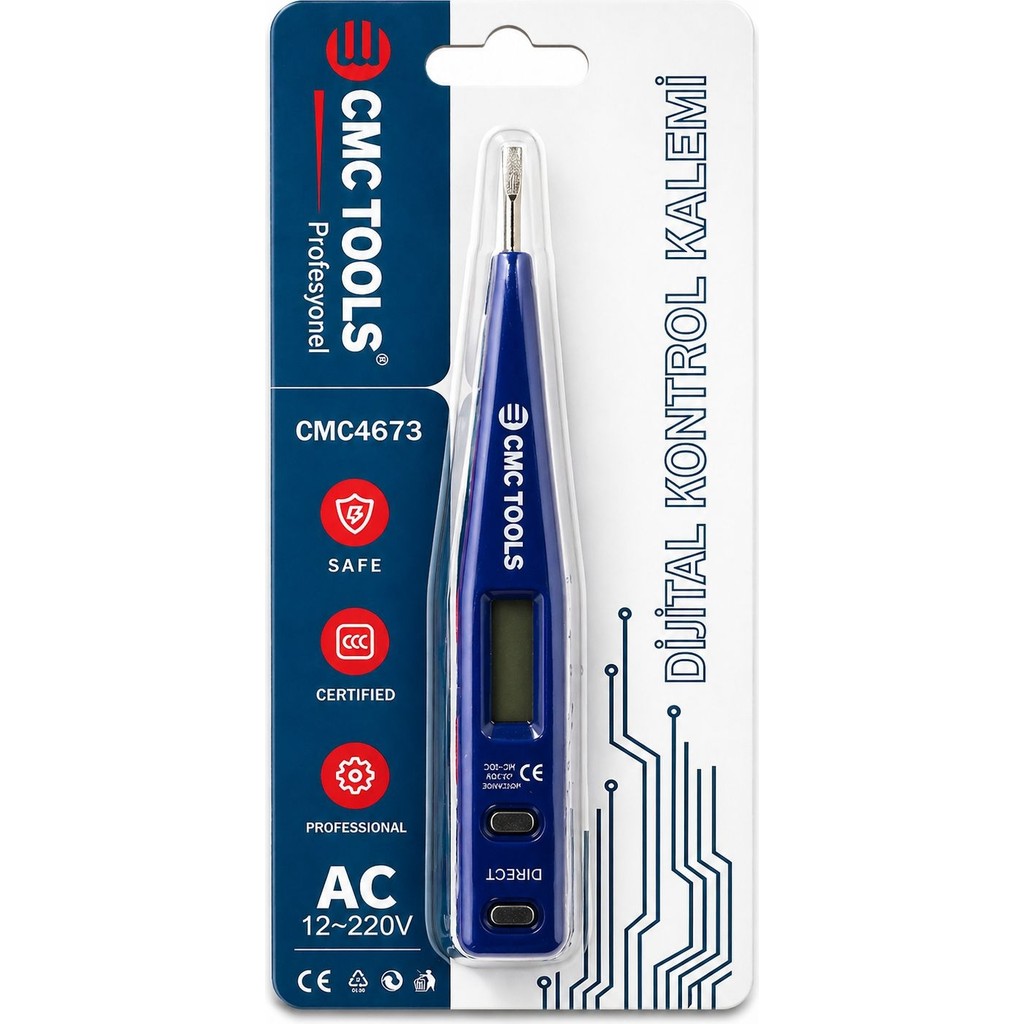 Cmc Tools Dijital Voltaj Kalemi 12-220V Ac Elektrik Kontrol Kalemi Temassız Ölçüm Kalem & Yazı Gereçleri Fiyatı