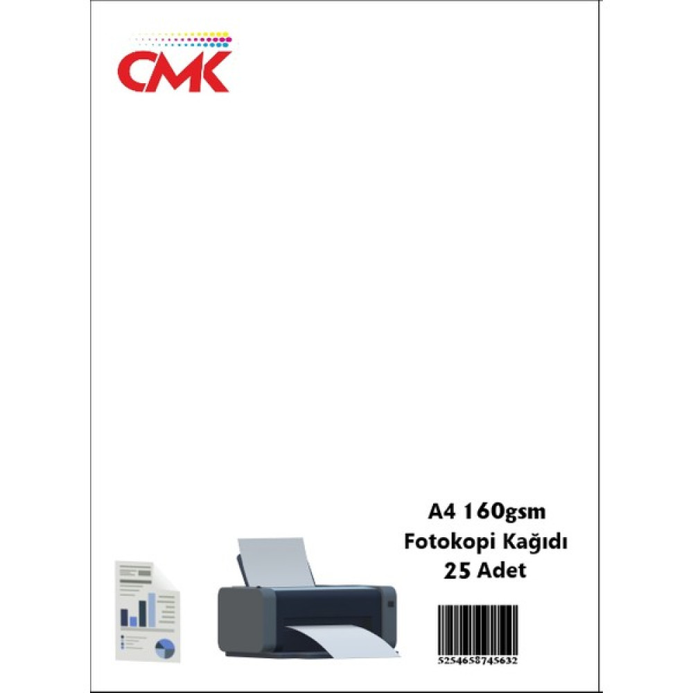 Cmk A4 Gramajlı Fotokopi Kağıdı 160GR 25 Adet Fotokopi Kağıdı Fiyatı