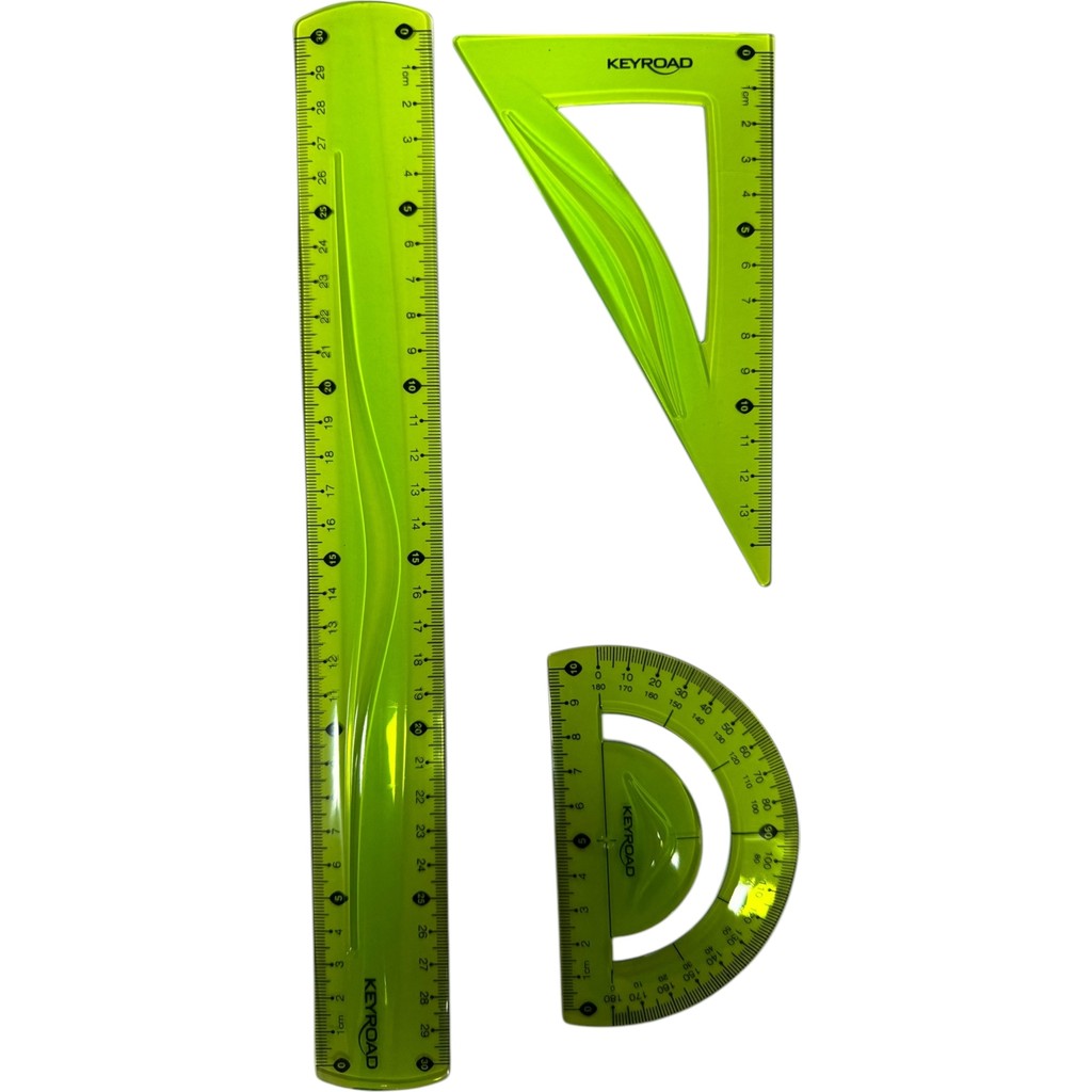 Cmk Keyroad Flexible Esnek Çizim Seti (30CM Cetvel ,iletki , Gönye) - Yeşil Cetvel Fiyatı