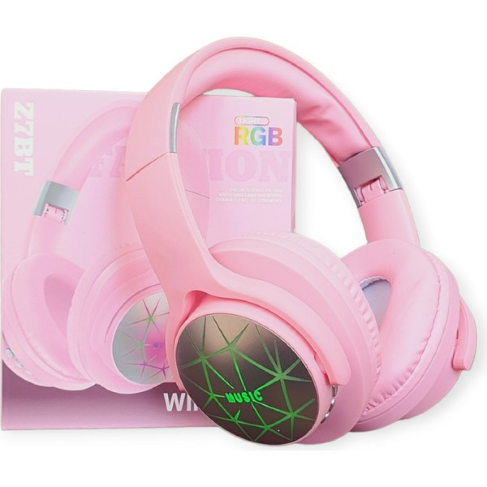 Cmk Z7BT Rgb LED Işıklı Kablosuz Bluetooth Kulak Üstü Kulaklık - Pembe Kulak Üstü Kulaklık Fiyatı