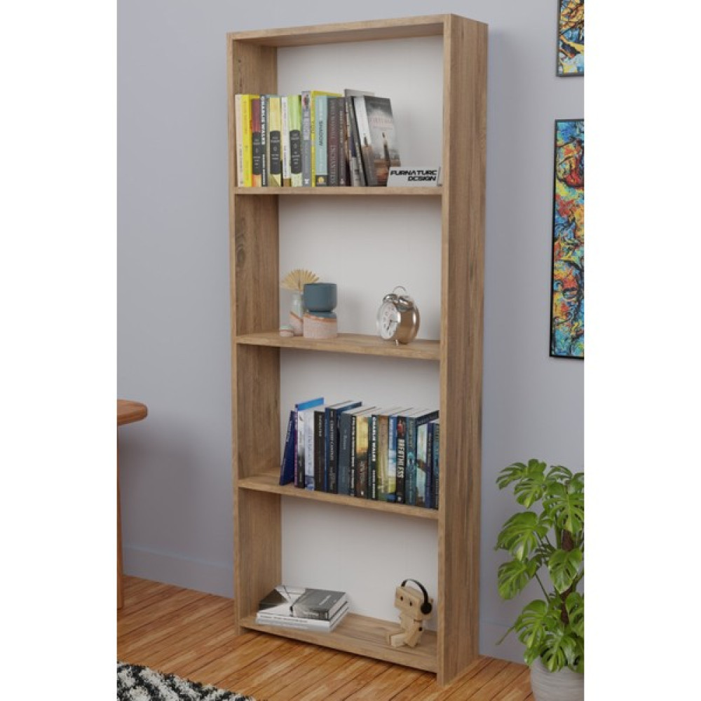 Cmkstore 5 Raflı Kitaplık Arkalıklı Geniş Raf Kütüphane 170 cm Atlantik Çam Kitaplık Fiyatı