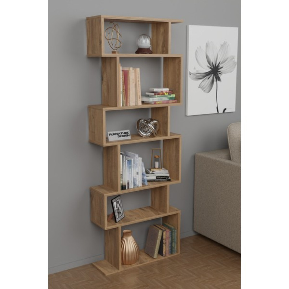 Cmkstore Dekoratif Kitaplık 7 Raflı Kütüphane Raf Ünitesi Atlantik Çam Kitaplık Fiyatı